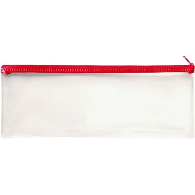 Janrax 13x5" Green Zip Clear Pencil Case - Exam & School Supplies Janrax 13x5" Green Zip Clear Pencil Case - Exam & School Supplies