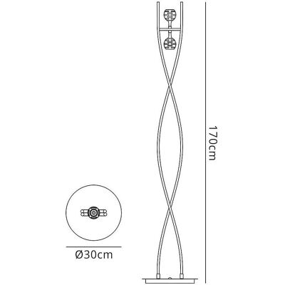 Inspired Lighting Dali Floor Lamp 2 Light G9 - Polished Brass Inspired Lighting Dali Floor Lamp 2 Light G9 - Polished Brass