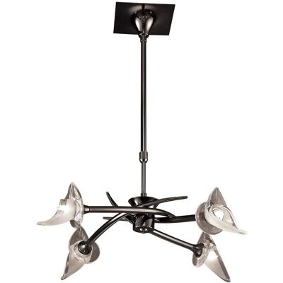 Inspired Lighting Flavia Telescopic Ceiling Pendant - 4 Light G9 - Black Chrome Inspired Lighting Flavia Telescopic Ceiling Pendant - 4 Light G9 - Black Chrome