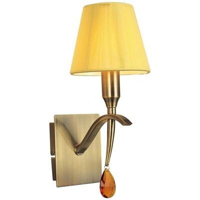 Inspired Lighting Siena Wall Lamp - Antique Brass Amber Cream Crystal Dimmable Inspired Lighting Siena Wall Lamp - Antique Brass Amber Cream Crystal Dimmable