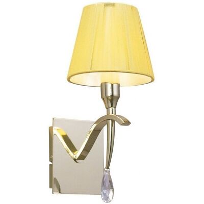 Inspired Lighting Siena Wall Lamp - Amber Cream E14 - 1 Light - Brass Inspired Lighting Siena Wall Lamp - Amber Cream E14 - 1 Light - Brass