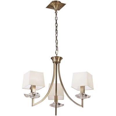 Inspired Lighting Akira Pendant 3 Light E14 - Antique Brass - Dimmable - Pendant Light Inspired Lighting Akira Pendant 3 Light E14 - Antique Brass - Dimmable - Pendant Light