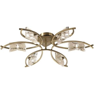 Inspired Lighting Inspired Mantra - Kromo - Semi Flush Ceiling 6 Light G9, Antique Brass - Ceiling Light Inspired Lighting Inspired Mantra - Kromo - Semi Flush Ceiling 6 Light G9, Antique Brass - Ceiling Light
