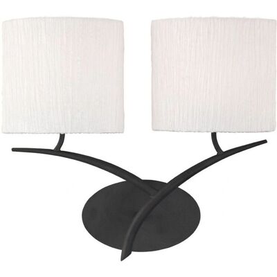 Inspired Lighting Eve Wall Lamp - 2 Light E27 Anthracite White Shades Inspired Lighting Eve Wall Lamp - 2 Light E27 Anthracite White Shades