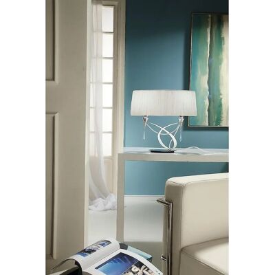 Inspired Lighting Lucca Wall Lamp - 2 Light E27, Polished Chrome, White Shades, Clear Crystal - Wall Lamp Inspired Lighting Lucca Wall Lamp - 2 Light E27, Polished Chrome, White Shades, Clear Crystal - Wall Lamp