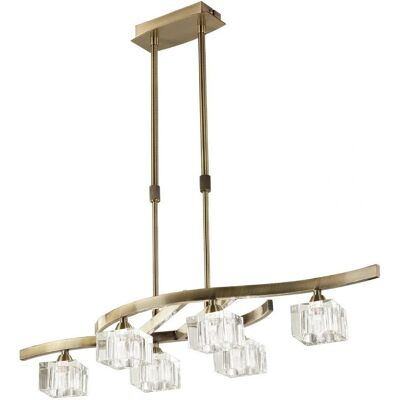 Inspired Lighting Cuadrax Telescopic Semi Flush 6 Light G9 - Antique Brass Inspired Lighting Cuadrax Telescopic Semi Flush 6 Light G9 - Antique Brass