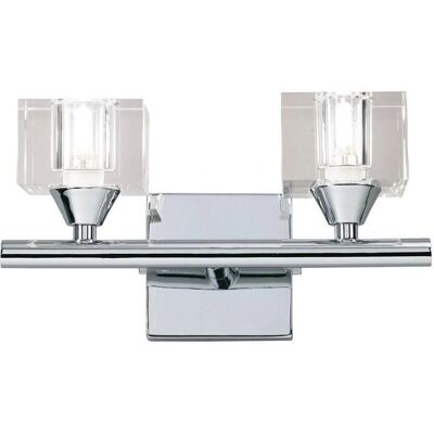 Inspired Lighting Cuadrax Wall Lamp - 2 Light G9 - Polished Chrome - Wall Lamp Inspired Lighting Cuadrax Wall Lamp - 2 Light G9 - Polished Chrome - Wall Lamp