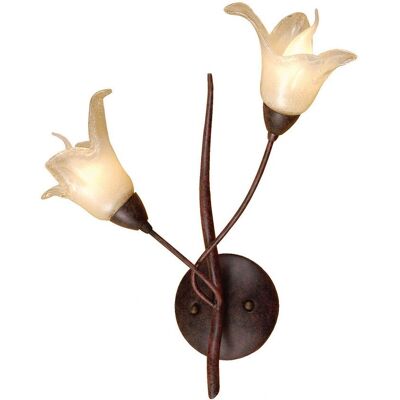 Inspired Lighting Florida Wall Lamp - 2 Light E14 - Brown/Black Oxide Inspired Lighting Florida Wall Lamp - 2 Light E14 - Brown/Black Oxide