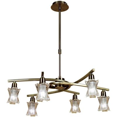 Inspired Lighting Alaska Pendant - Convertible to Semi Flush - 6 Light - Antique Brass Inspired Lighting Alaska Pendant - Convertible to Semi Flush - 6 Light - Antique Brass