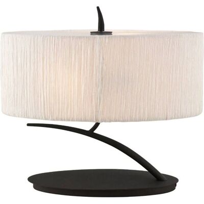 Inspired Lighting Eve Table Lamp 2 Light Anthracite White Shade Inspired Lighting Eve Table Lamp 2 Light Anthracite White Shade