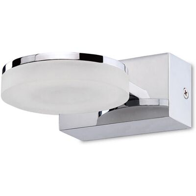 Inspired Lighting Nimbus Wall Lamp - 1 Light 5W LED - Chrome/Frosted Acrylic - 3000K - 450lm Inspired Lighting Nimbus Wall Lamp - 1 Light 5W LED - Chrome/Frosted Acrylic - 3000K - 450lm