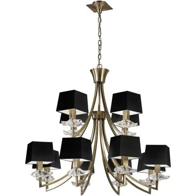 Inspired Lighting Akira Pendant - 2 Tier, Black Shades, E14 Inspired Lighting Akira Pendant - 2 Tier, Black Shades, E14