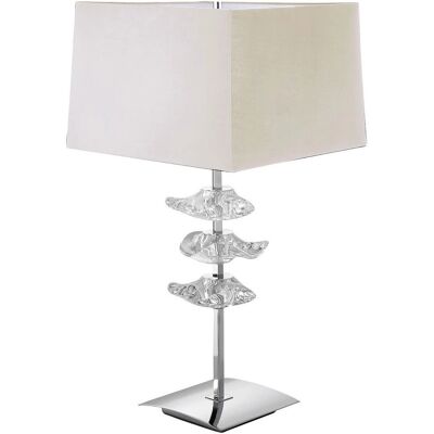 Inspired Lighting Akira Table Lamp - 2 Light E27 - Chrome & Cream Shade Inspired Lighting Akira Table Lamp - 2 Light E27 - Chrome & Cream Shade