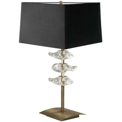 Inspired Lighting Akira Table Lamp - 2 Light E27, Antique Brass, Black Shade Inspired Lighting Akira Table Lamp - 2 Light E27, Antique Brass, Black Shade