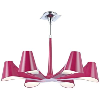 Inspired Lighting Ora Telescopic Convertible To Semi Flush 6 Light E27 - Purple/White Acrylic/Polished Chrome Inspired Lighting Ora Telescopic Convertible To Semi Flush 6 Light E27 - Purple/White Acrylic/Polished Chrome