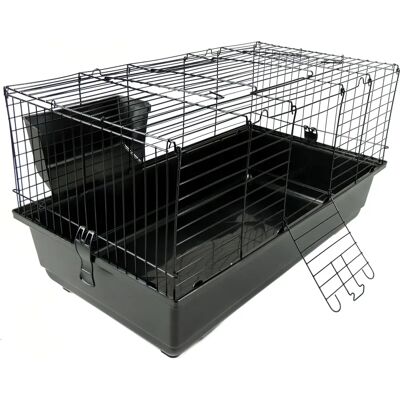 Little-Friends - Indoor Rabbit Cage 100 cm - Black - Cage Little-Friends - Indoor Rabbit Cage 100 cm - Black - Cage