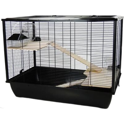 Little Friends Rat Hamster Cage Langham - Small Pet House Double 2 Tiers Black Little Friends Rat Hamster Cage Langham - Small Pet House Double 2 Tiers Black