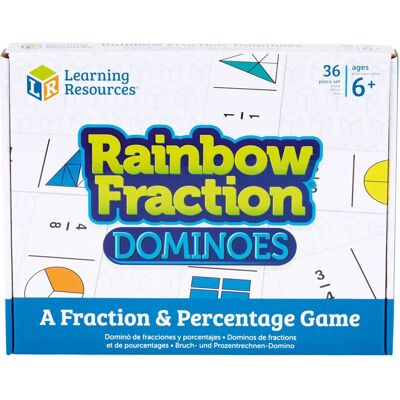 Learning Resources Rainbow Fraction Dominoes - Edukacyjna gra o ułamkach i procentach Learning Resources Rainbow Fraction Dominoes - Edukacyjna gra o ułamkach i procentach
