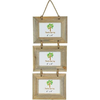 Nicola Spring 6x4 Wooden Hanging Multi Photo Frame - Natural Brown - Photo Frame Nicola Spring 6x4 Wooden Hanging Multi Photo Frame - Natural Brown - Photo Frame