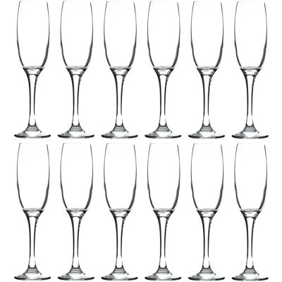 LAV Venue Glass Champagne Flutes - 12x 220ml - Clear LAV Venue Glass Champagne Flutes - 12x 220ml - Clear