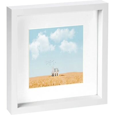 Nicola Spring White 10" x 10" 3D Box Photo Frame White 6" x 6" Mount - Photo Frame Nicola Spring White 10" x 10" 3D Box Photo Frame White 6" x 6" Mount - Photo Frame