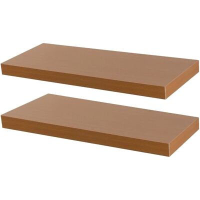 Harbour Housewares - 60cm Modern Floating Shelves - Natural Harbour Housewares - 60cm Modern Floating Shelves - Natural