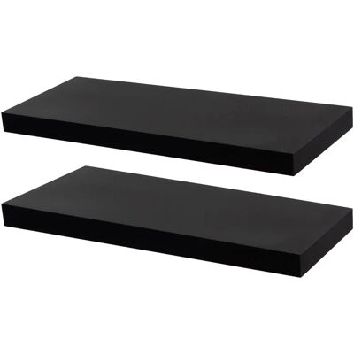 Harbour Housewares - 60cm Modern Floating Wall Shelf - Black Harbour Housewares - 60cm Modern Floating Wall Shelf - Black