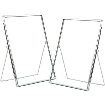 Nicola Spring Silver 6x8 Metal Photo Frames Set of 2 - Photo Frames Nicola Spring Silver 6x8 Metal Photo Frames Set of 2 - Photo Frames