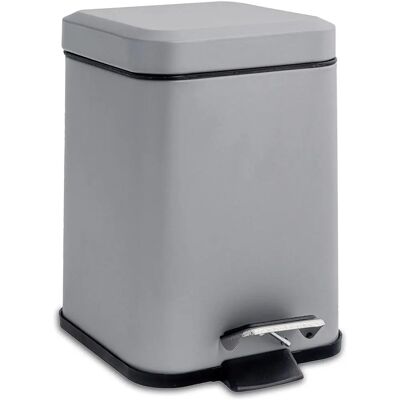 Poubelle à pédale carrée en acier gris Harbour Housewares - 3L - Publicité Poubelle à pédale carrée en acier gris Harbour Housewares - 3L - Publicité