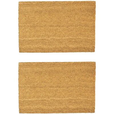Nicola Spring 2pc Natural Coir Door Mat Set - Brown - Door Mats Nicola Spring 2pc Natural Coir Door Mat Set - Brown - Door Mats