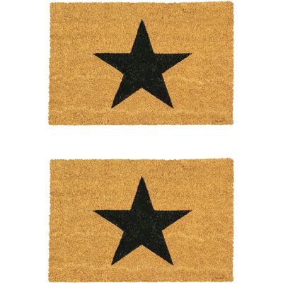 Nicola Spring Black Star Brown Non-Slip Door Mat Set - 90x60cm - Door Mat Nicola Spring Black Star Brown Non-Slip Door Mat Set - 90x60cm - Door Mat