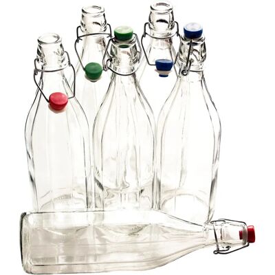 Bormioli Rocco Oxford Water Bottle Set - 1L - Pack of 6 - Clear Bormioli Rocco Oxford Water Bottle Set - 1L - Pack of 6 - Clear