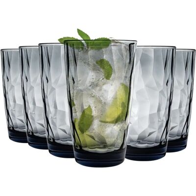 Bormioli Rocco Highball Water Glasses - Diamond Dimpled - Set of 6 Bormioli Rocco Highball Water Glasses - Diamond Dimpled - Set of 6