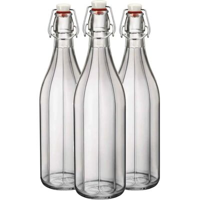 Bormioli Rocco Oxford Clear Water Bottle - 1000ml - Pack of 3 Bormioli Rocco Oxford Clear Water Bottle - 1000ml - Pack of 3