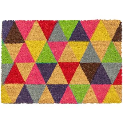 Nicola Spring Non-Slip Door Mat - Natural Coir Welcome Mat - 90x60cm - Triangles Multi Nicola Spring Non-Slip Door Mat - Natural Coir Welcome Mat - 90x60cm - Triangles Multi