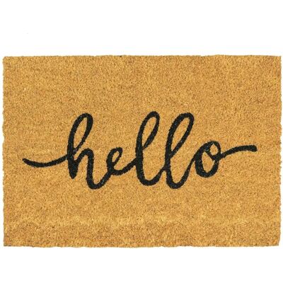 Nicola Spring Non-Slip Door Mat - Natural Coir Indoor Outdoor Welcome Mats - 90 x 60cm - Hello Brown Nicola Spring Non-Slip Door Mat - Natural Coir Indoor Outdoor Welcome Mats - 90 x 60cm - Hello Brown