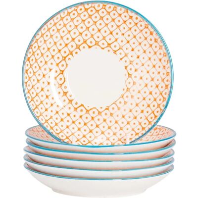 Nicola Spring Orange 14.5cm Hand-Printed Cappuccino Saucer Set - Teacup Saucers Nicola Spring Orange 14.5cm Hand-Printed Cappuccino Saucer Set - Teacup Saucers