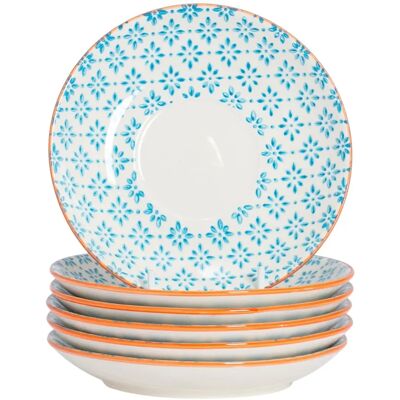 Nicola Spring 6 Piece Blue Saucer Set - Saucer Set - Japanese Style Porcelain Nicola Spring 6 Piece Blue Saucer Set - Saucer Set - Japanese Style Porcelain