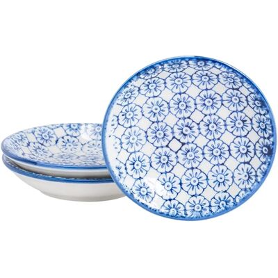 Nicola Spring Navy 3 Piece Sauce Dish Set - Sauce Dipping Plates Nicola Spring Navy 3 Piece Sauce Dish Set - Sauce Dipping Plates