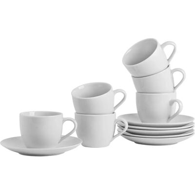 Argon Tableware White Tea Cup Saucer Set 220ml - Tea Type Argon Tableware White Tea Cup Saucer Set 220ml - Tea Type