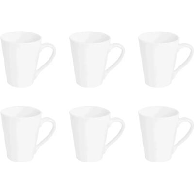 Argon Tableware 6 Piece White Latte Tea and Coffee Mug Set - Hot Drink Cups Argon Tableware 6 Piece White Latte Tea and Coffee Mug Set - Hot Drink Cups