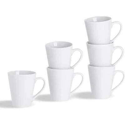 Argon Tableware 24 Piece White Latte Tea and Coffee Mug Set - Hot Drink Cups Argon Tableware 24 Piece White Latte Tea and Coffee Mug Set - Hot Drink Cups