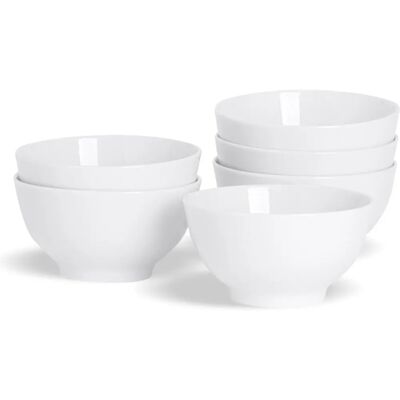 Argon Tableware 6 Piece White Rice Bowl Set - Classic Porcelain Dessert Bowls - 128mm Argon Tableware 6 Piece White Rice Bowl Set - Classic Porcelain Dessert Bowls - 128mm