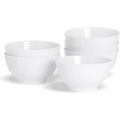 Argon Tableware 12 Piece White Rice Bowl Set - Classic Porcelain Dessert Bowls Cereal Bowls Serving Bowls - 128mm (5") Argon Tableware 12 Piece White Rice Bowl Set - Classic Porcelain Dessert Bowls Cereal Bowls Serving Bowls - 128mm (5")