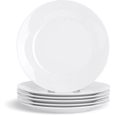Argon Tableware 6 White Dessert Plate Set - Porcelain 190mm Argon Tableware 6 White Dessert Plate Set - Porcelain 190mm