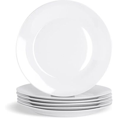 Argon Tableware 24 Piece White Dinner Plate Set - Classic Porcelain Dining Plates with Wide Rim - 268mm (11) - Dinner Plate Set Argon Tableware 24 Piece White Dinner Plate Set - Classic Porcelain Dining Plates with Wide Rim - 268mm (11) - Dinner Plate Set