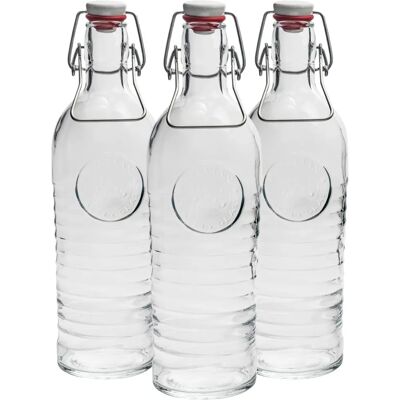 Garrafa de vidro vintage com tampa de flip - 1200ml Garrafa de vidro vintage com tampa de flip - 1200ml