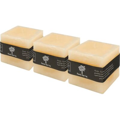 Nicola Spring Vanilla Candle - 100x100x100mm - Beige - 120hrs Nicola Spring Vanilla Candle - 100x100x100mm - Beige - 120hrs