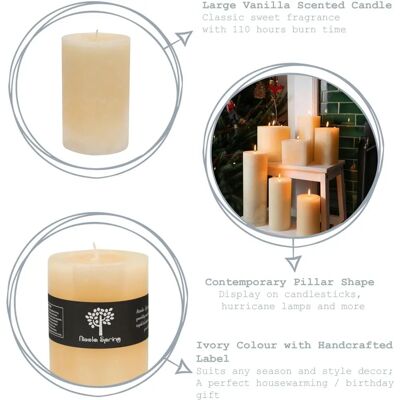 Nicola Spring - Vanilla Scented Pillar Candle 145x90 Nicola Spring - Vanilla Scented Pillar Candle 145x90