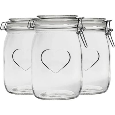 Nicola Spring - Heart Glass Jars - Glass Jars Nicola Spring - Heart Glass Jars - Glass Jars